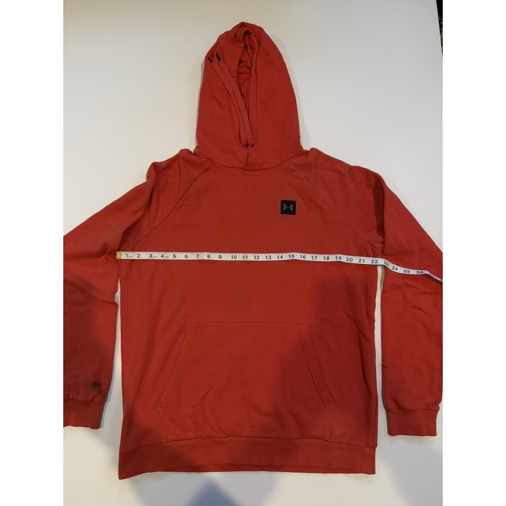 Under Armour Men Large Hoodie Sweatshirt Red Orange Pullover Winter Athleisure
